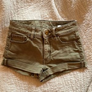 American Eagle Sage Green High Rise Shorties